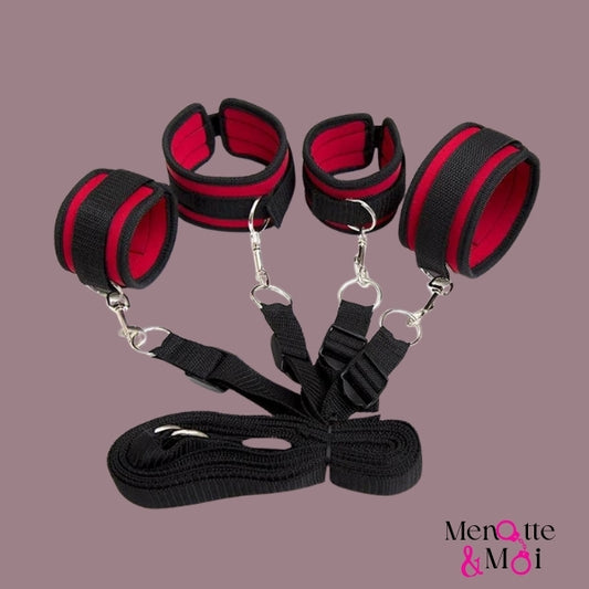 Kit de menottes coquines BDSM/ Bondage chevilles et poignet